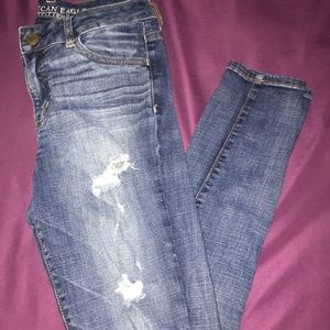 American Eagle Super-distressed Hi-Rise Jeggings